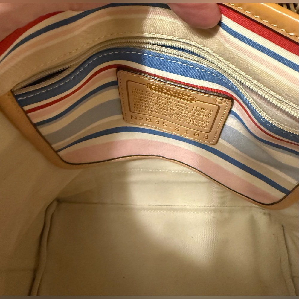 Coach Vintage 2003 Hampton Nautical Multicolor Striped Shoulder / Tote Bag - Picture 9 of 11